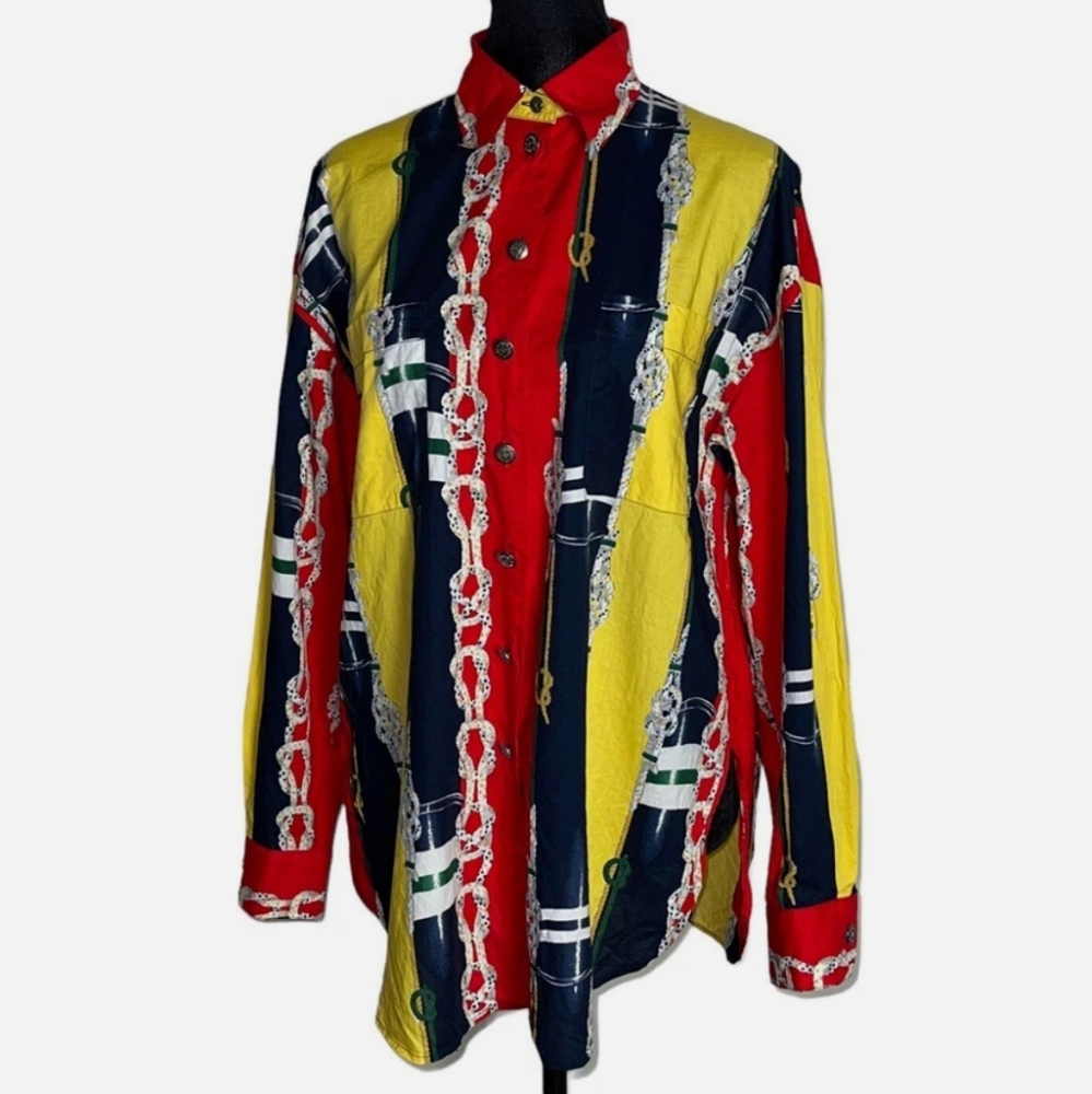 Escada Red and Yellow Shirt Jacket